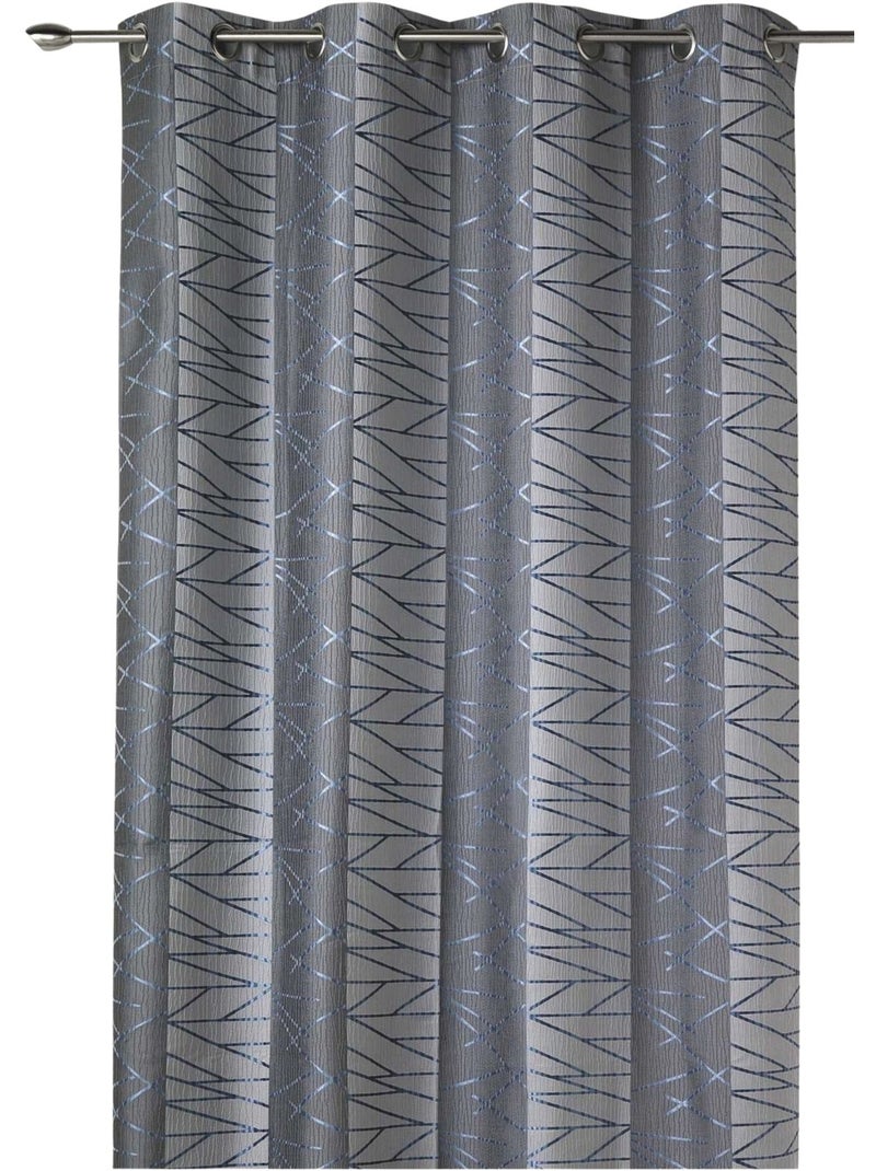 Cortina difusora em jacquard com riscas verticais de design Azul - Kiabi
