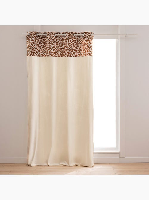 Cortina difusora em policotão com faixa jacquard em chenille com padrão de leopardo - Kiabi