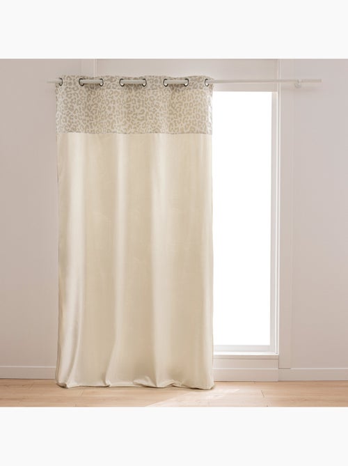 Cortina difusora em policotão com faixa jacquard em chenille com padrão de leopardo - Kiabi