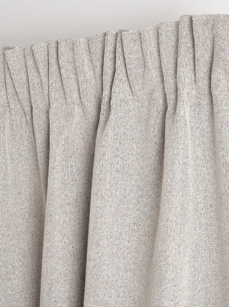 Cortina dupla face 100% blackout com franzidos midnight Marfim - Kiabi