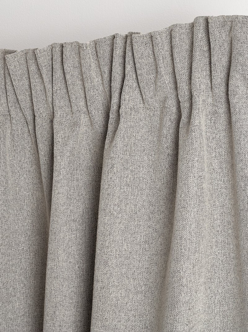 Cortina dupla face 100% blackout com franzidos midnight Toupe - Kiabi