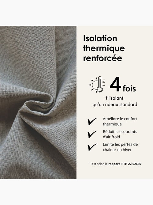 Cortina dupla face 100% blackout com franzidos midnight - Kiabi