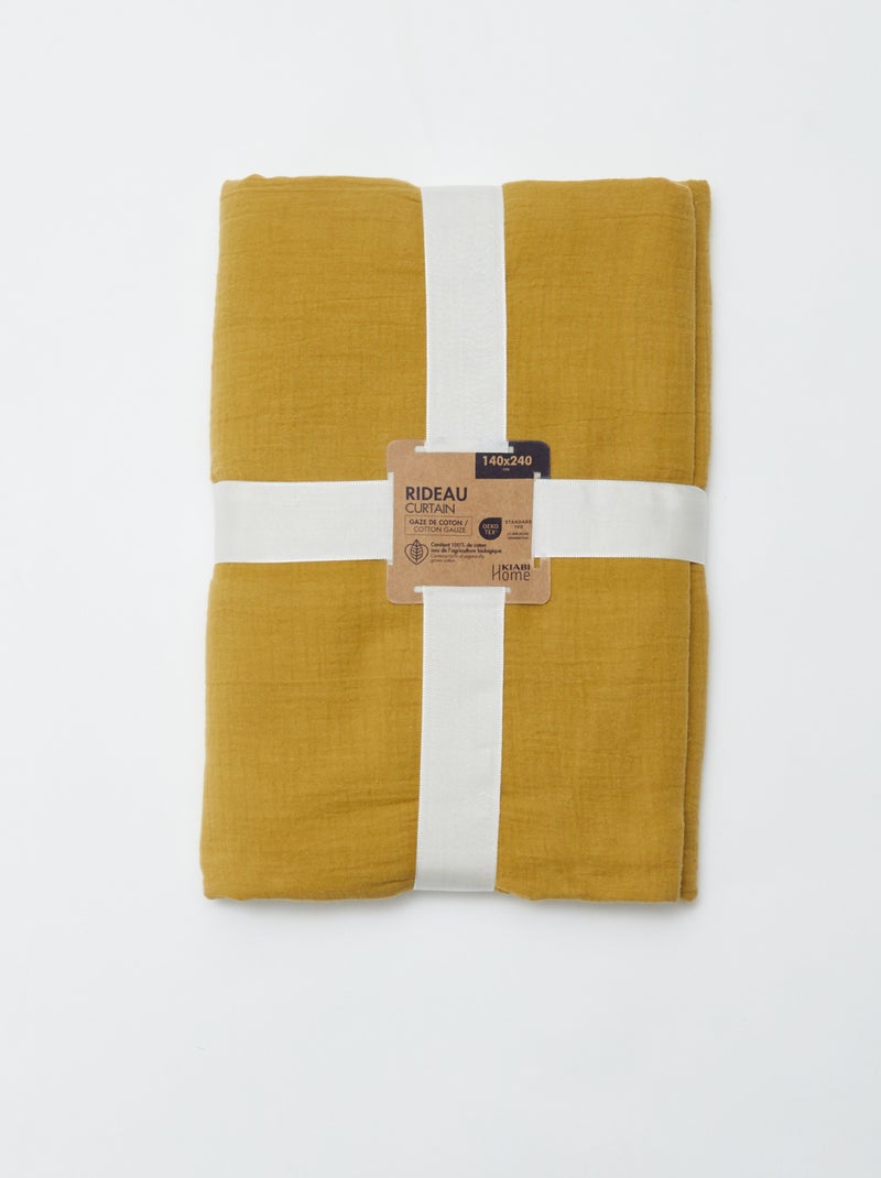Cortina em gaze de algodão AMARELO - Kiabi