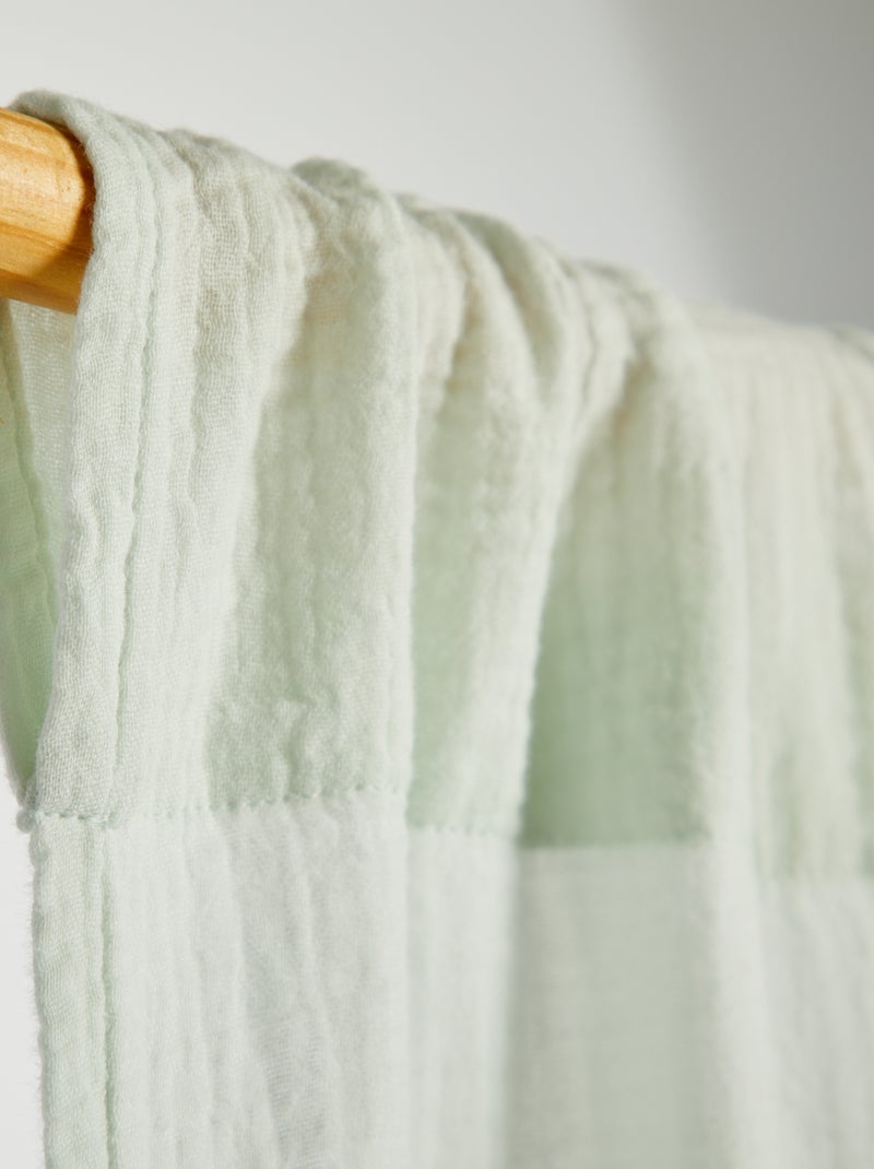 Cortina em gaze de algodão Azul - Kiabi