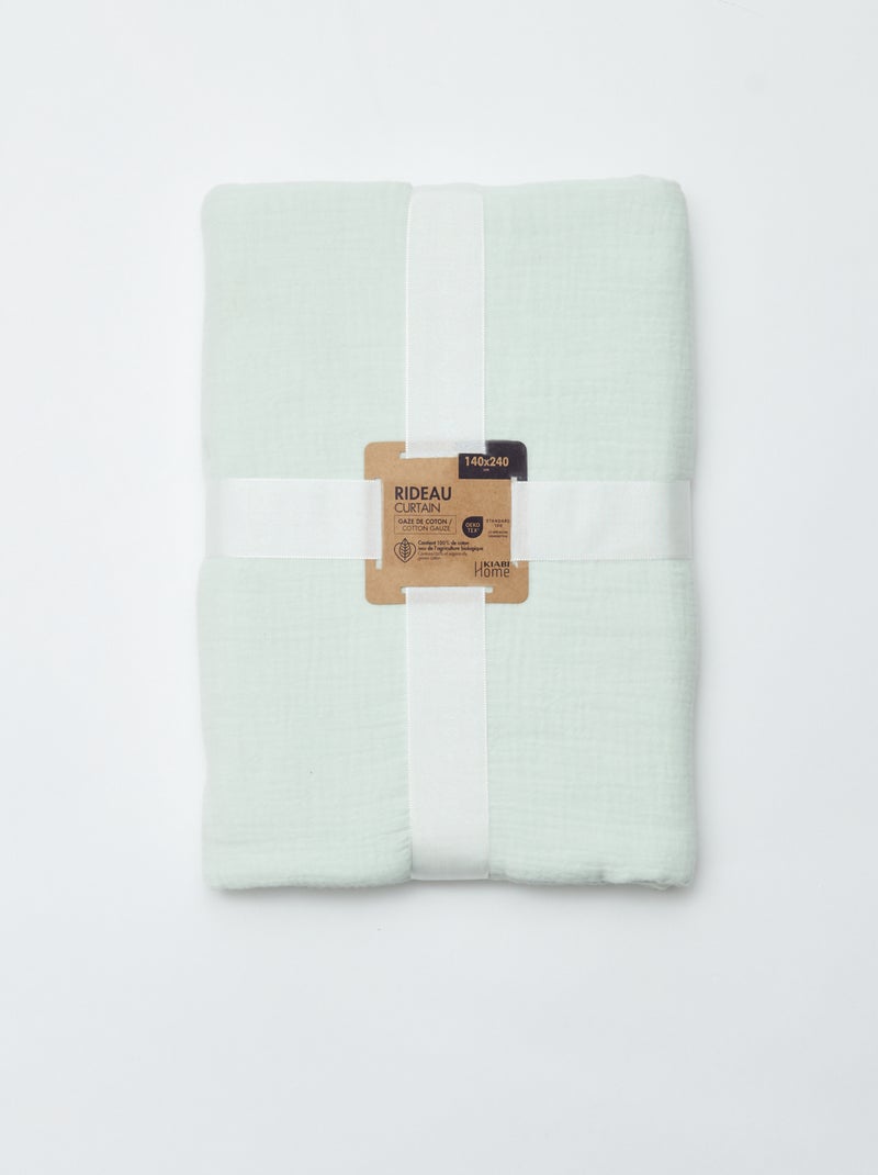 Cortina em gaze de algodão Azul - Kiabi