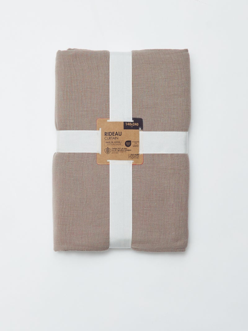 Cortina em gaze de algodão BEGE - Kiabi