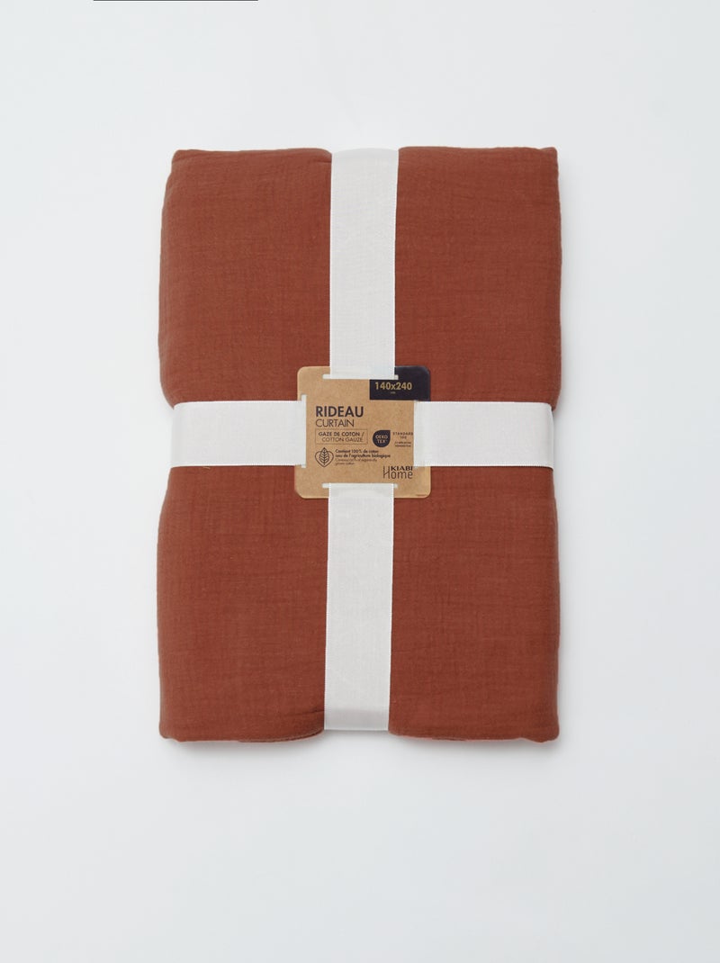 Cortina em gaze de algodão CASTANHO - Kiabi