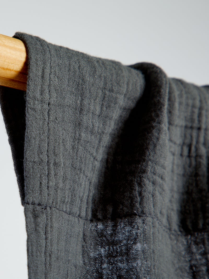 Cortina em gaze de algodão CINZA - Kiabi