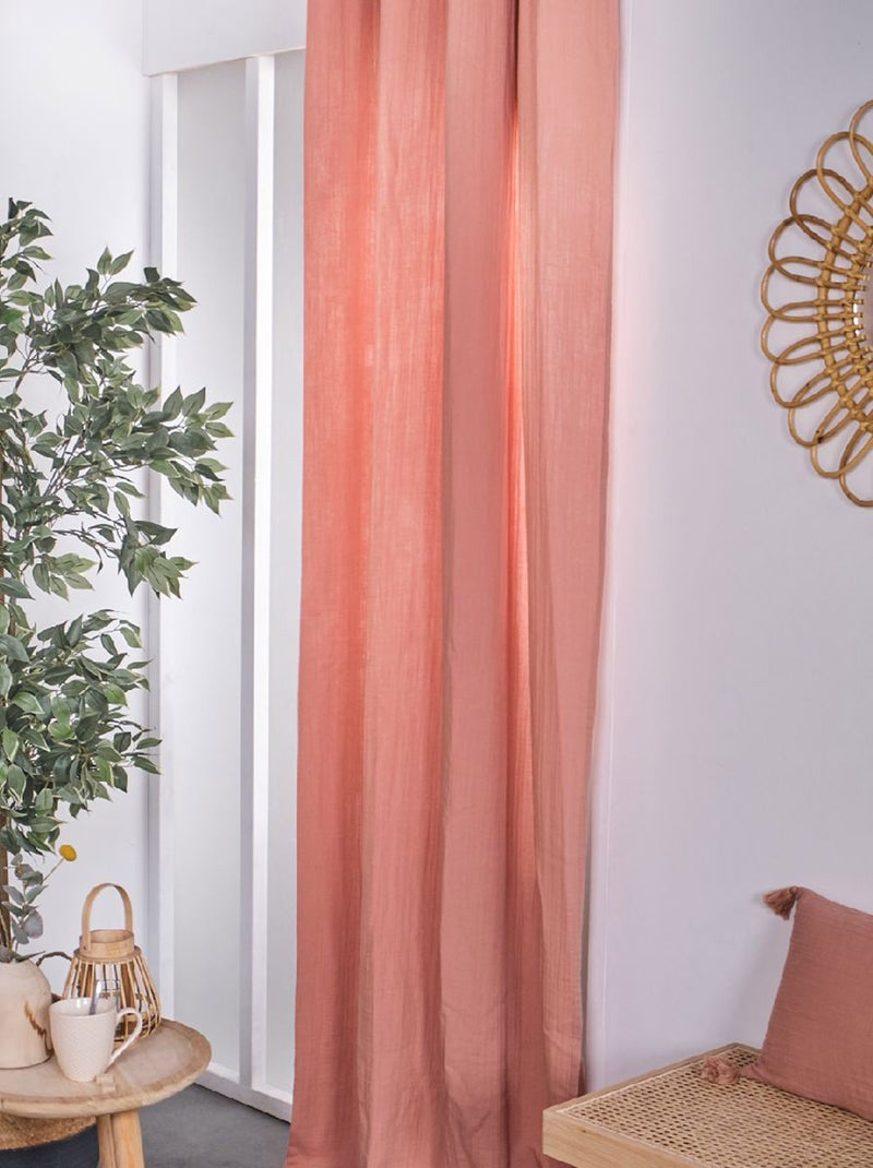 Cortina em gaze de algodão ROSA - Kiabi