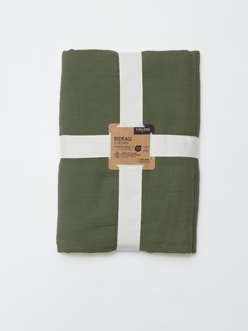 Cortina em gaze de algodão VERDE - Kiabi