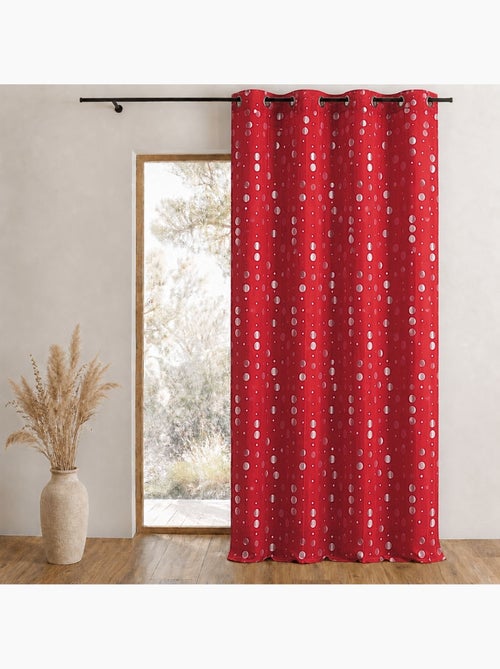 Cortina em jacquard amarrotado com motivos circulares - Kiabi