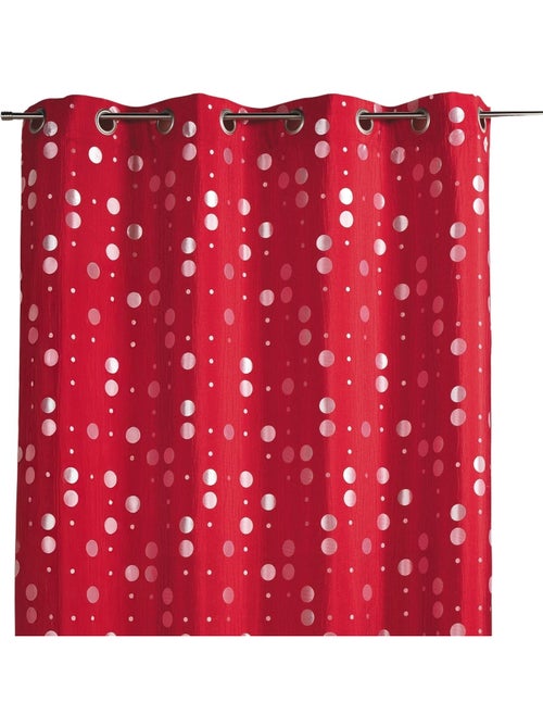 Cortina em jacquard amarrotado com motivos circulares - Kiabi