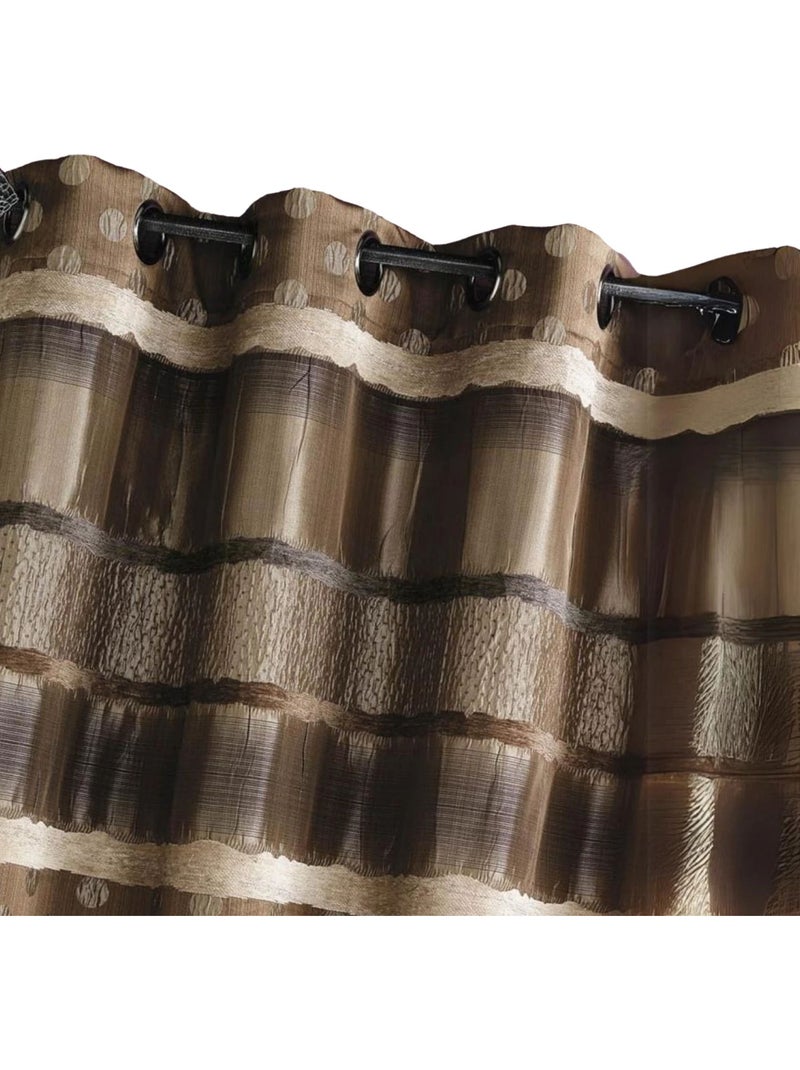 Cortina em jacquard com bolinhas e riscas Toupe - Kiabi