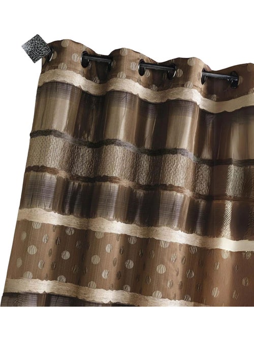 Cortina em jacquard com bolinhas e riscas - Kiabi