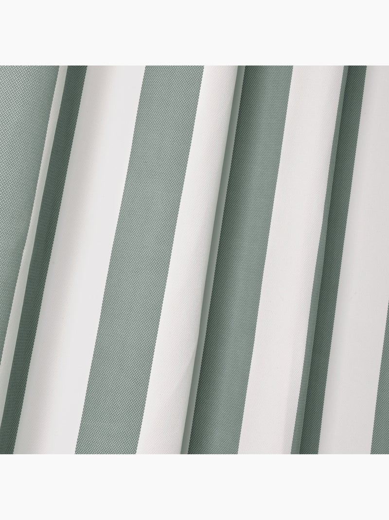 Cortina exterior com ilhós às riscas e repelente de água Verde - Kiabi