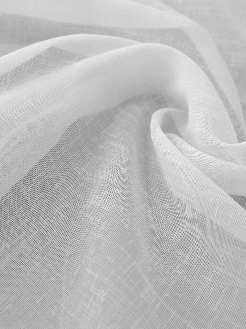 Cortina franzida com queda fluida Branco - Kiabi