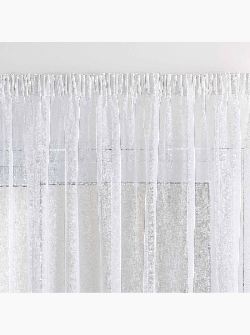 Cortina franzida com queda fluida Branco - Kiabi