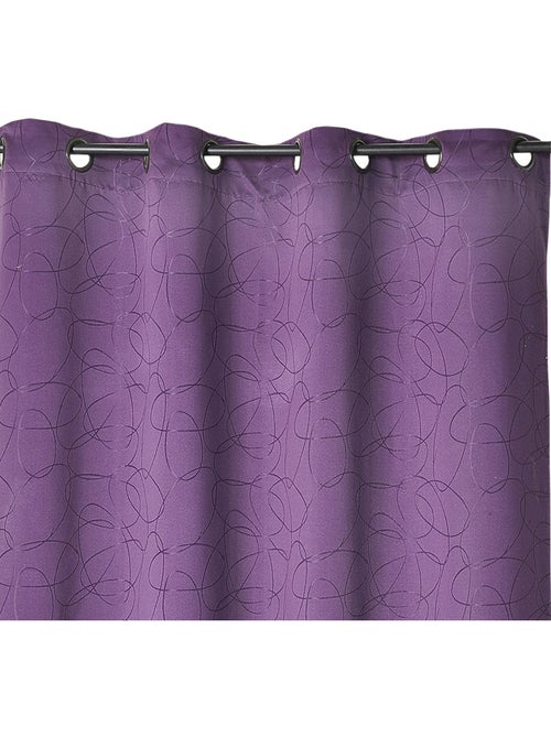 Cortina geométrica em jacquard com ilhós - Kiabi