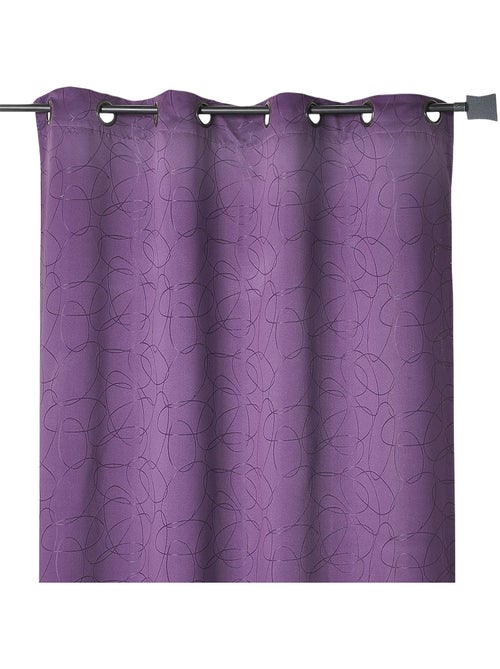 Cortina geométrica em jacquard com ilhós - Kiabi