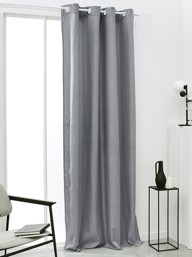 Cortina isoladora com ilhoses lisa CINZA - Kiabi