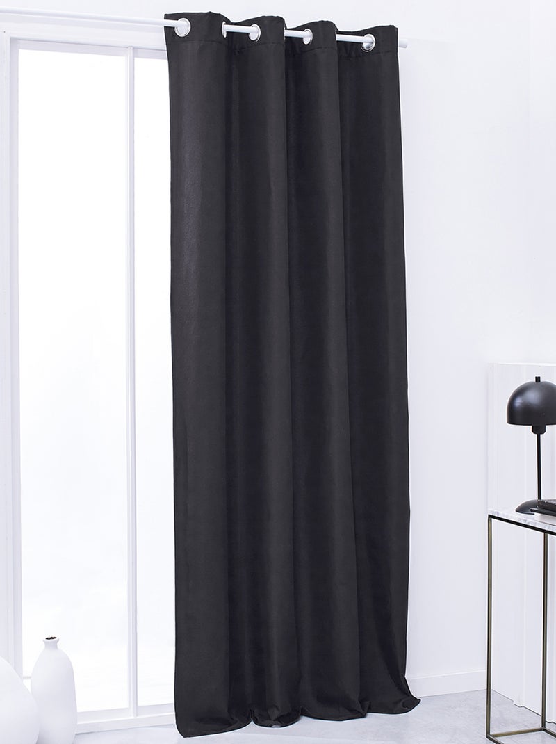 Cortina isoladora com ilhoses lisa PRETO - Kiabi
