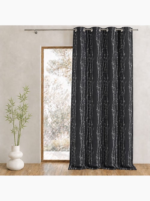 Cortina isolante em jacquard com estampado de raízes - Kiabi