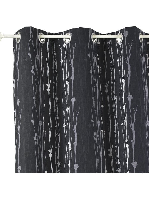 Cortina isolante em jacquard com estampado de raízes - Kiabi