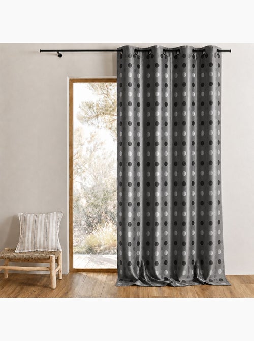 Cortina jacquard com bolinhas tom sobre tom - Kiabi