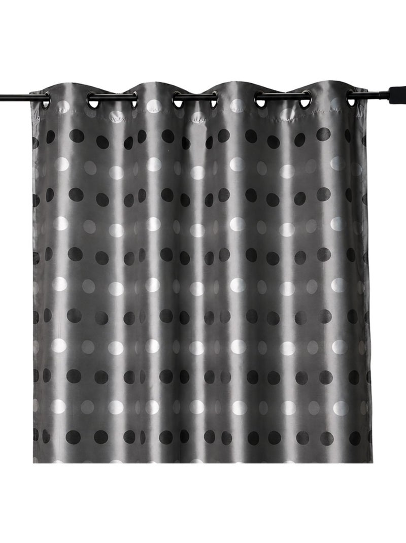 Cortina jacquard com bolinhas tom sobre tom Cinza claro - Kiabi