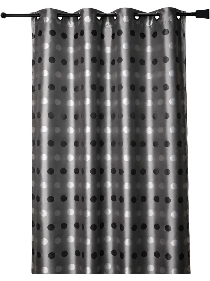 Cortina jacquard com bolinhas tom sobre tom Cinza claro - Kiabi