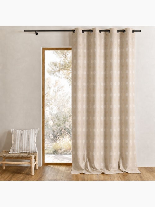 Cortina jacquard com bolinhas tom sobre tom - Kiabi