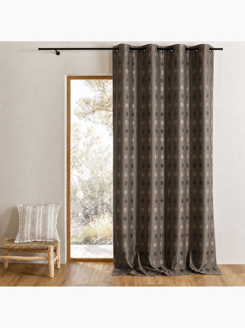 Cortina jacquard com bolinhas tom sobre tom - Kiabi