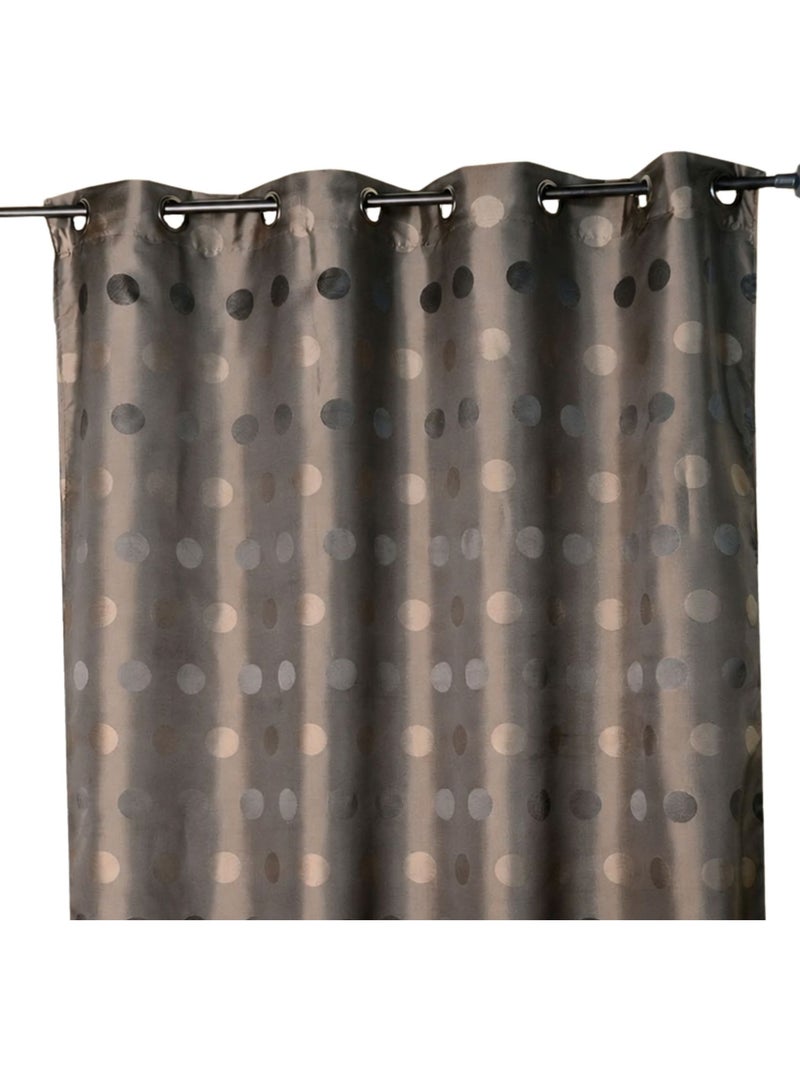 Cortina jacquard com bolinhas tom sobre tom Toupe - Kiabi