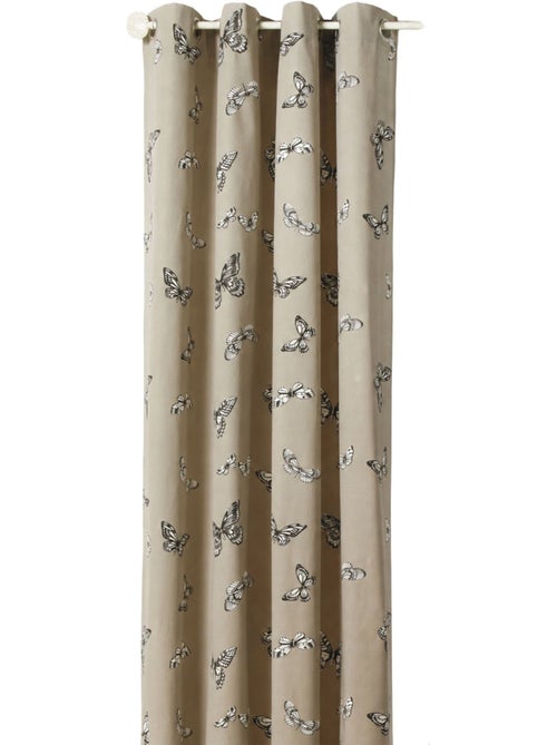 Cortina jacquard com estampado de borboletas - Kiabi