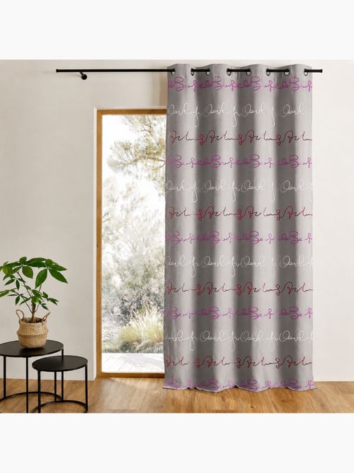 Cortina jacquard com estampados de letras - Kiabi