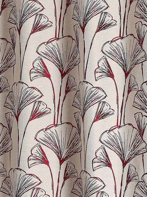 Cortina jacquard com flores de gingko - Kiabi