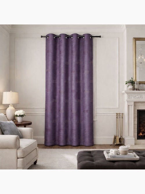 Cortina jacquard com formas geométricas e ilhós - Kiabi