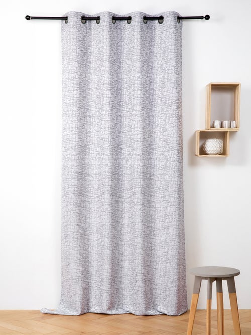 Cortina jacquard com ilhós efeito tweed - Kiabi