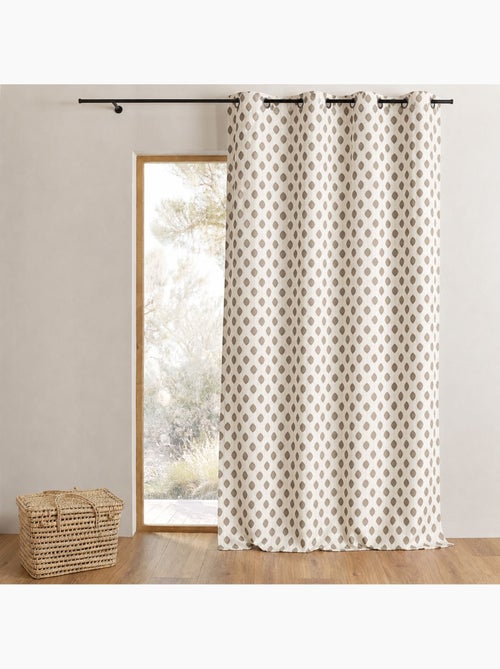 Cortina jacquard com motivos arredondados, de peso - Kiabi