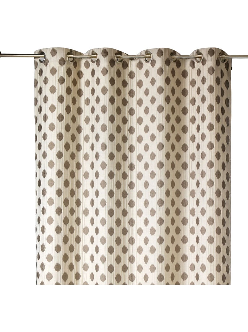 Cortina jacquard com motivos arredondados, de peso Castanho-glacé - Kiabi