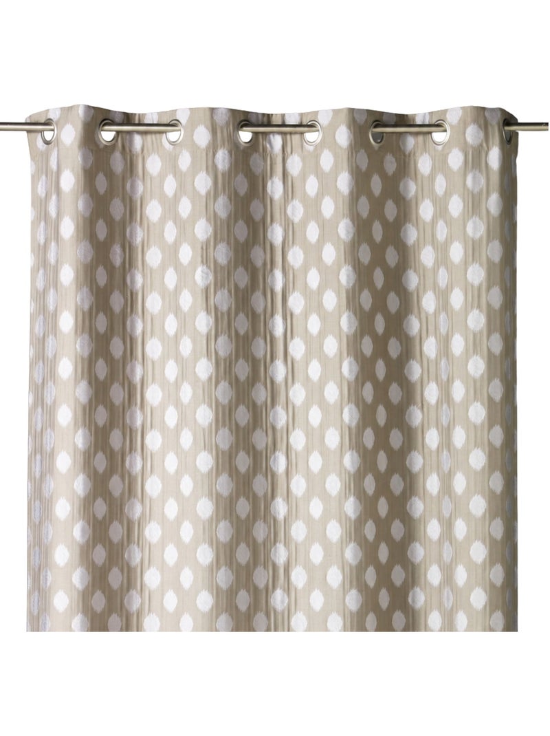 Cortina jacquard com motivos arredondados, de peso Toupe - Kiabi