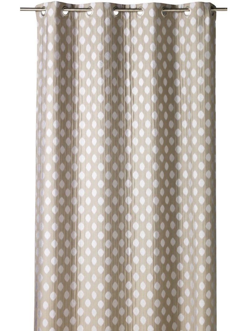Cortina jacquard com motivos arredondados, de peso Toupe - Kiabi