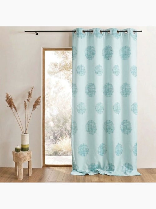 Cortina jacquard com motivos redondos em tons misturados - Kiabi