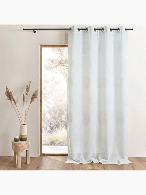 Cortina jacquard com motivos redondos em tons misturados - Kiabi