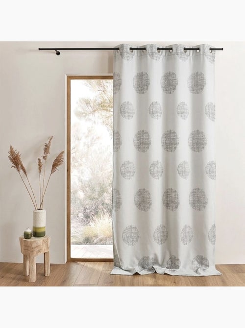 Cortina jacquard com motivos redondos em tons misturados - Kiabi
