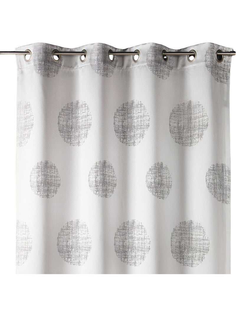 Cortina jacquard com motivos redondos em tons misturados Cinza claro - Kiabi