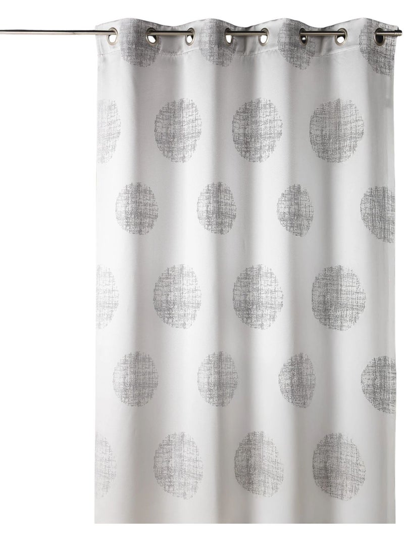 Cortina jacquard com motivos redondos em tons misturados Cinza claro - Kiabi
