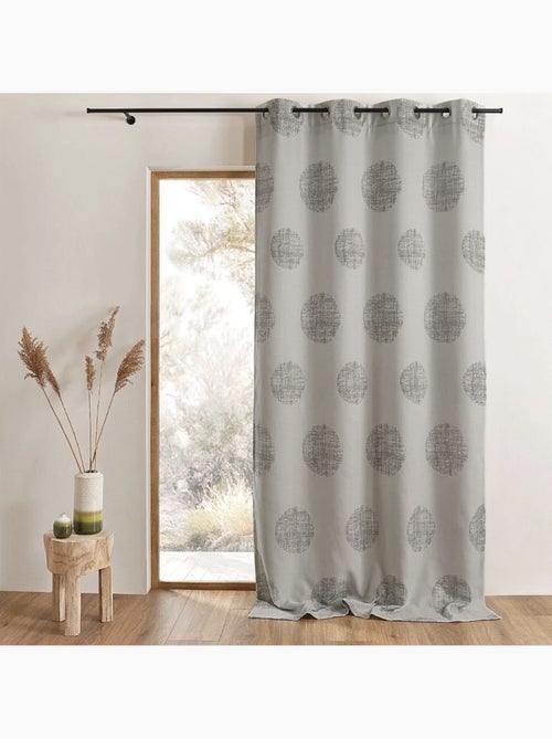 Cortina jacquard com motivos redondos em tons misturados - Kiabi