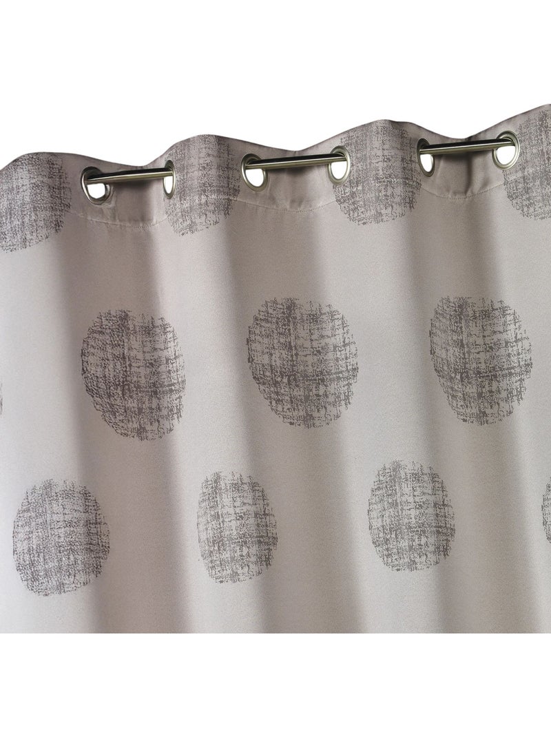 Cortina jacquard com motivos redondos em tons misturados Toupe - Kiabi