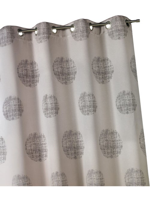 Cortina jacquard com motivos redondos em tons misturados - Kiabi